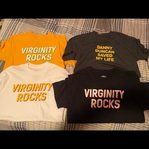 (4) Danny Duncan Virginity Rocks T-shirts, size M, NWOT